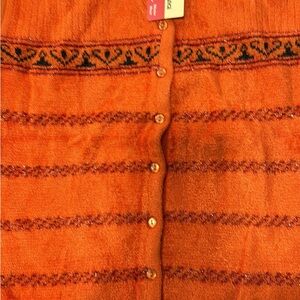 H&M Orange Cardigan with Black Accents